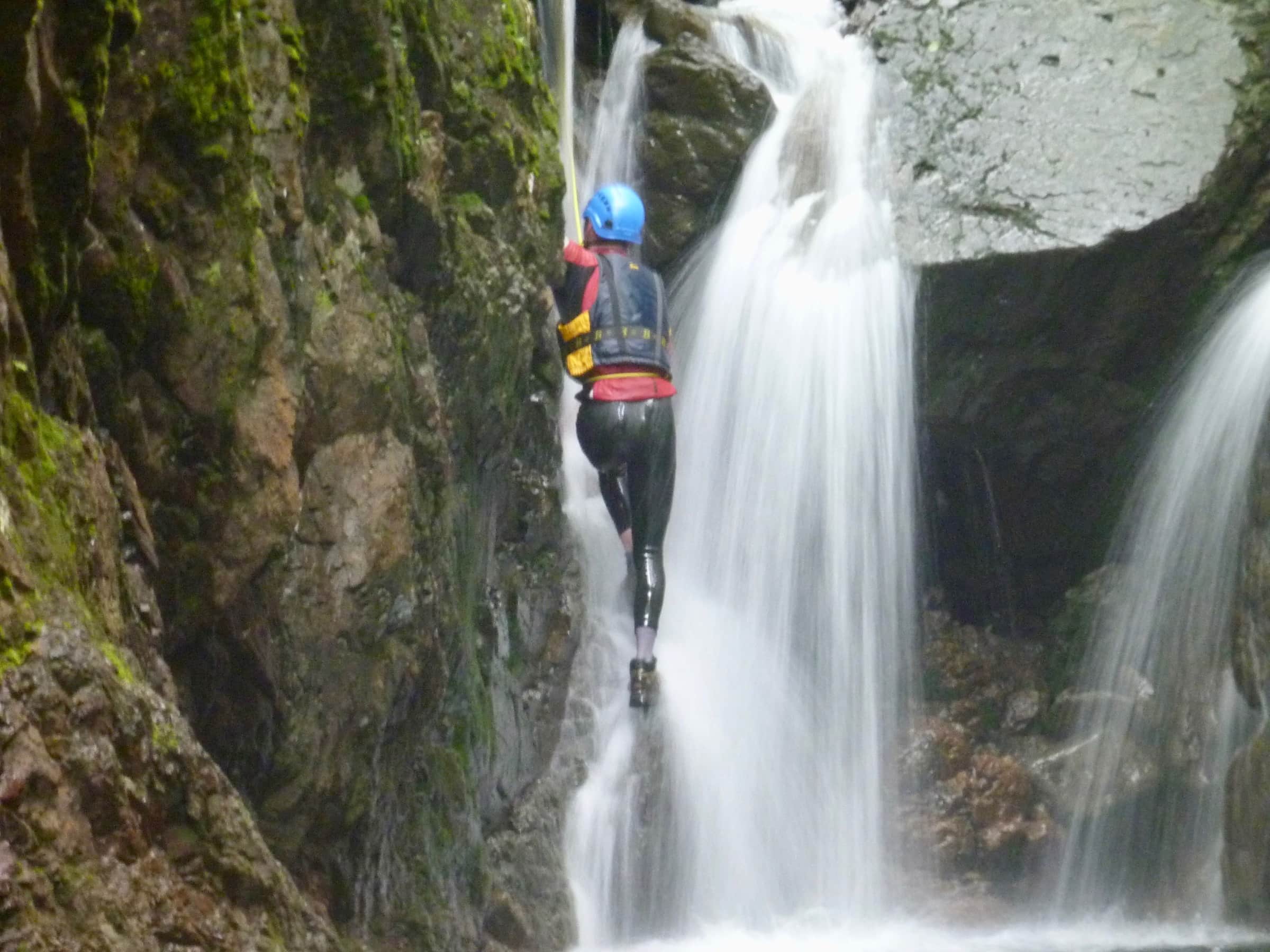 ghyll scrambling in the lake district and canyoning in church beck