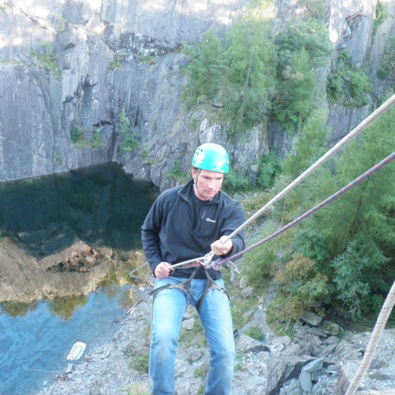 abseil on a stag and hen doo lake district
