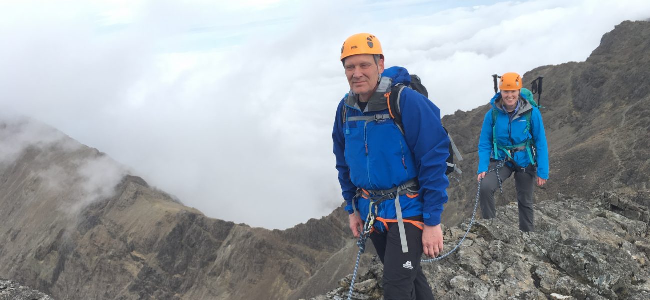 roping up for the cuillin-ridge traverse