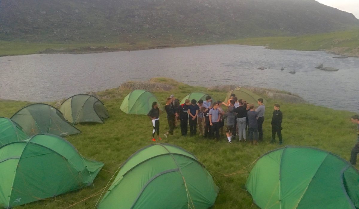wales wild camping with group