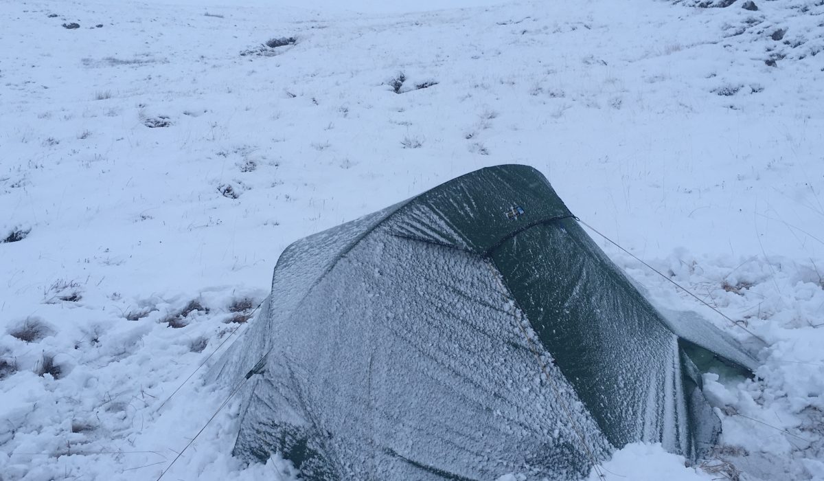 batten down the hatches! wild camping winter Scotland